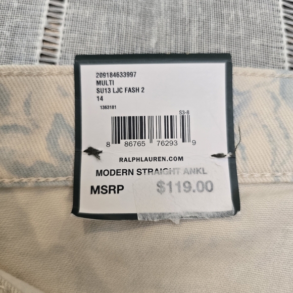 Lauren Jeans Co. Ralph Lauren denim size 14 floral VTG toile English Countryside - Picture 11 of 15